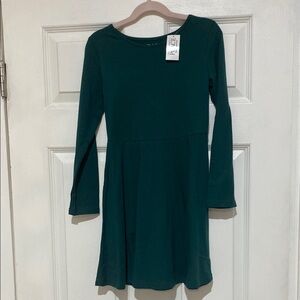 The Children’s Place Long Sleeve Green Dress Girls medium (7/8) Cotton/poly NWT